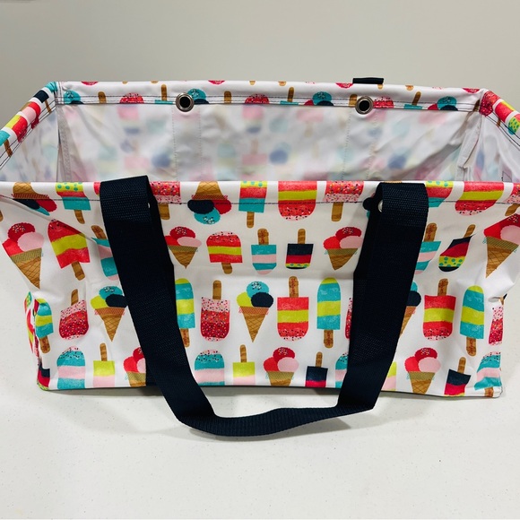 Thirty One Large Utility Tote sweet sprinkle Travel Beach Ice Cream Popsicle New - Picture 2 of 6